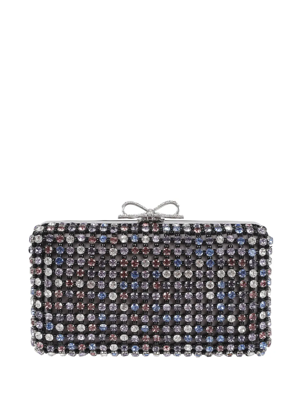 Self-Portrait crystal-embellished clutch bag - Blu
