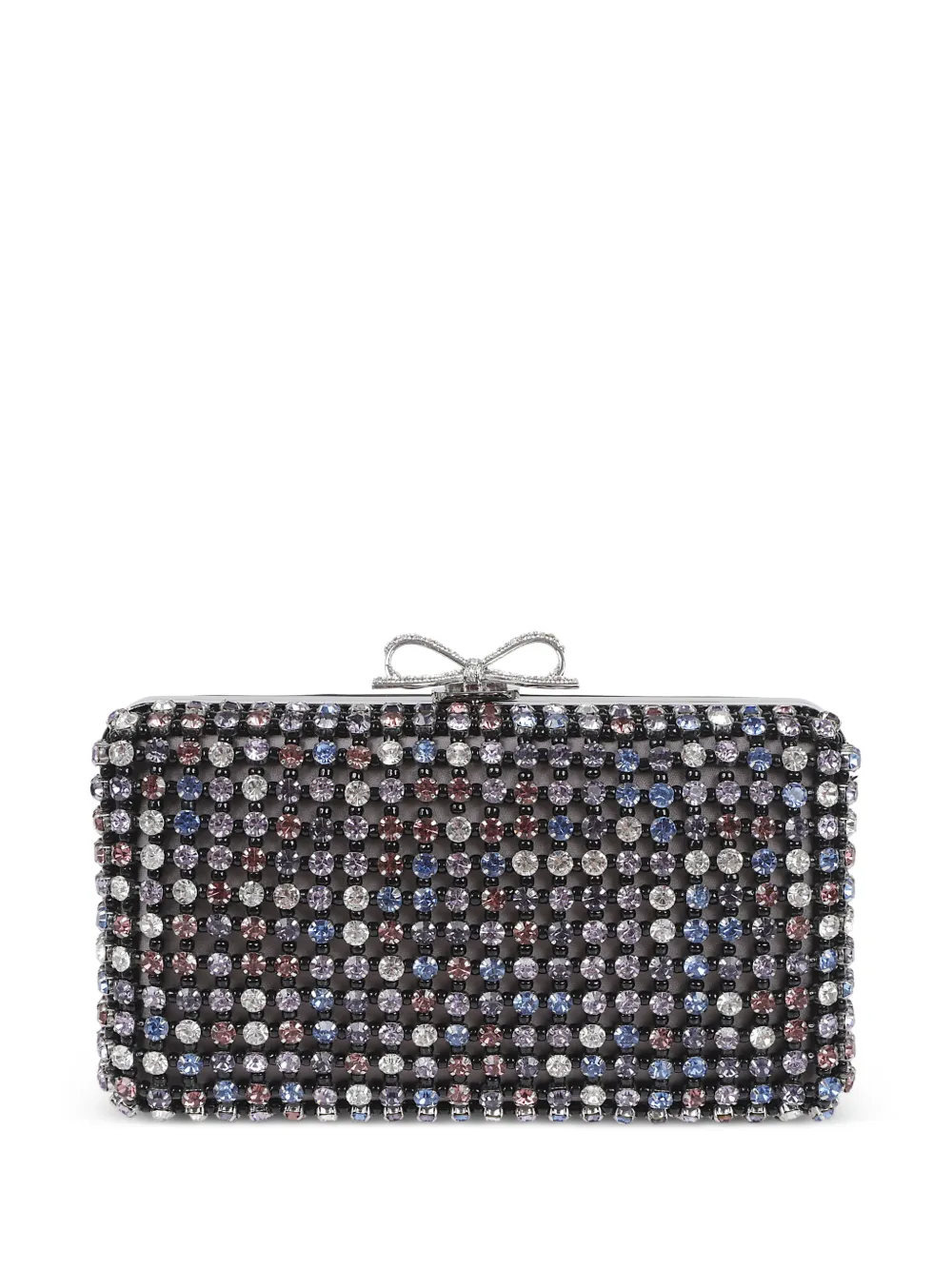 Self-Portrait crystal-embellished clutch bag - Blu