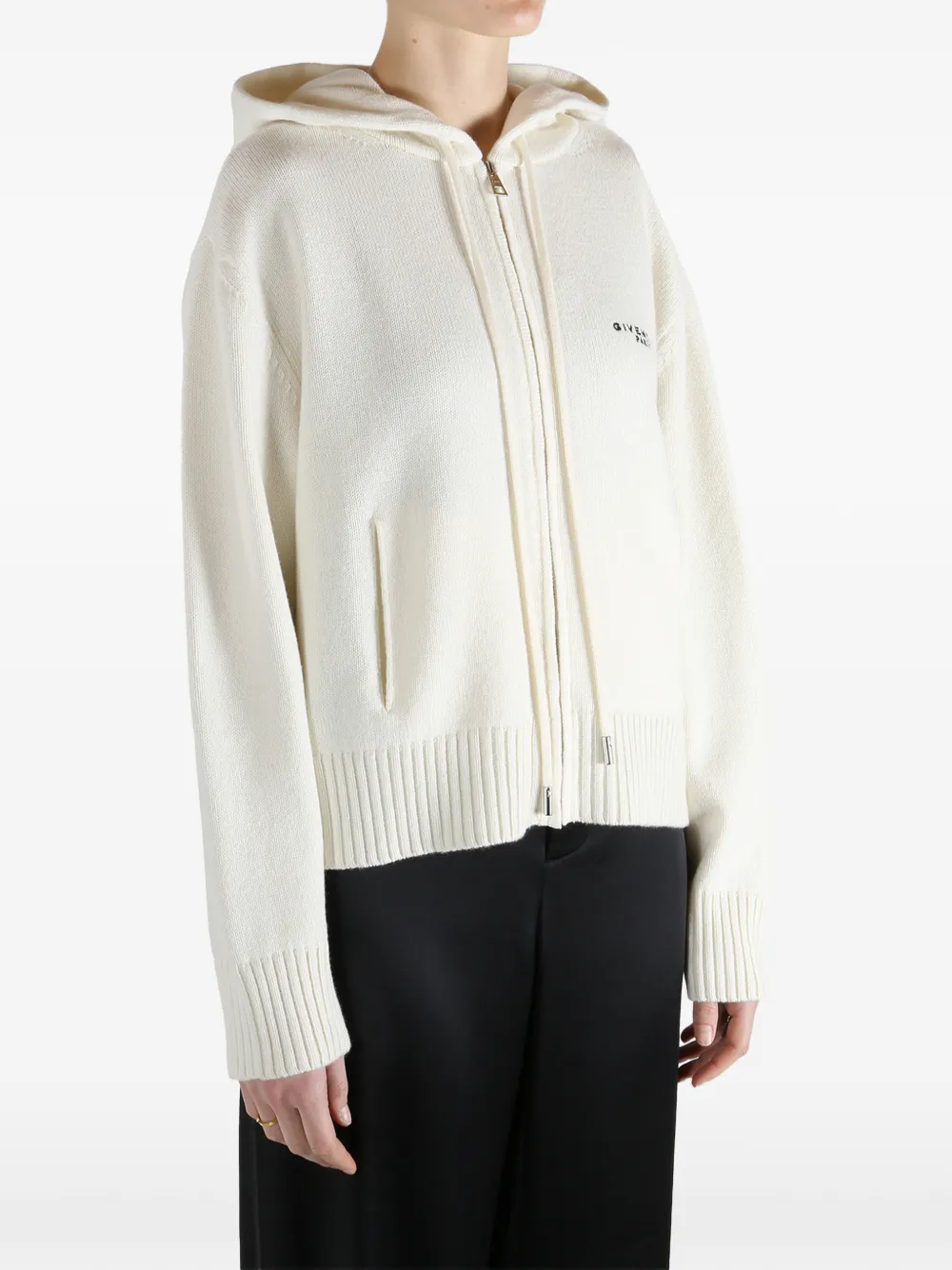  Givenchy Hooded Full-zip Cardigan - Neutrals 