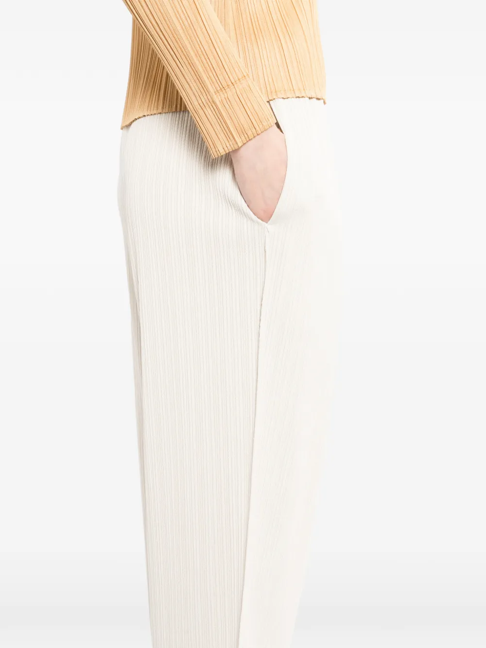 Pleats Please Issey Miyake A-Poc Shell broek Beige