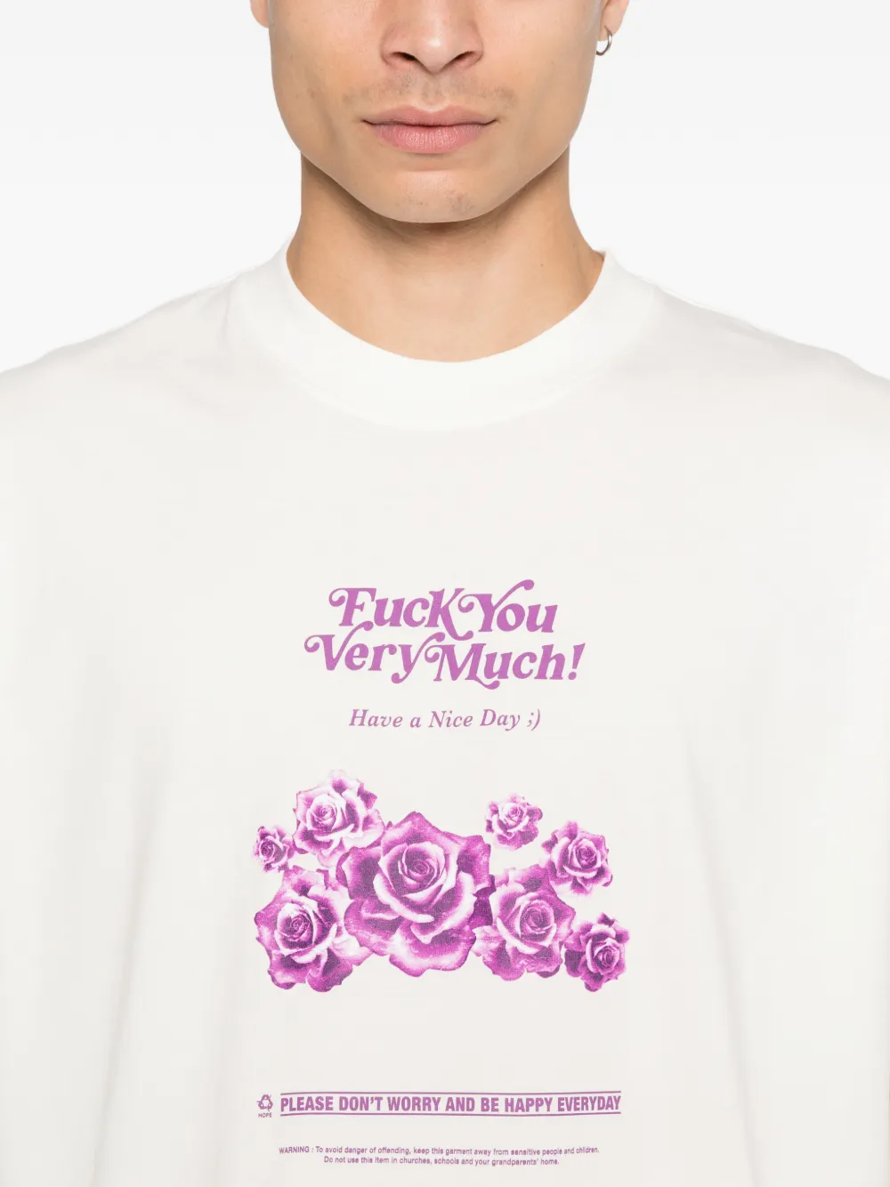 VETEMENTS T-shirt met print Beige