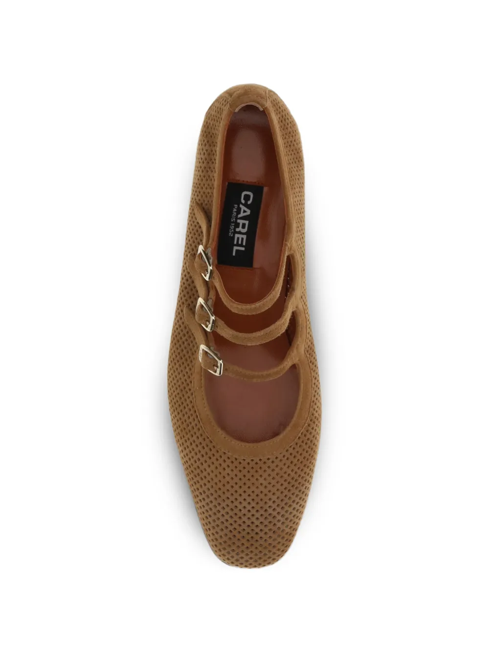 Carel Paris Geperforeerde pumps met drievoudig bandje Bruin