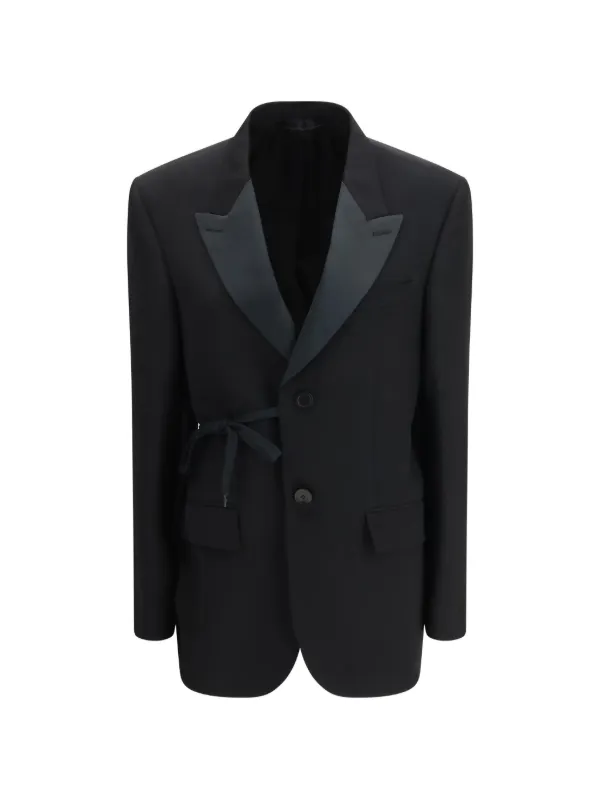 Balenciaga Tuxedo-lapels Blazer in Black