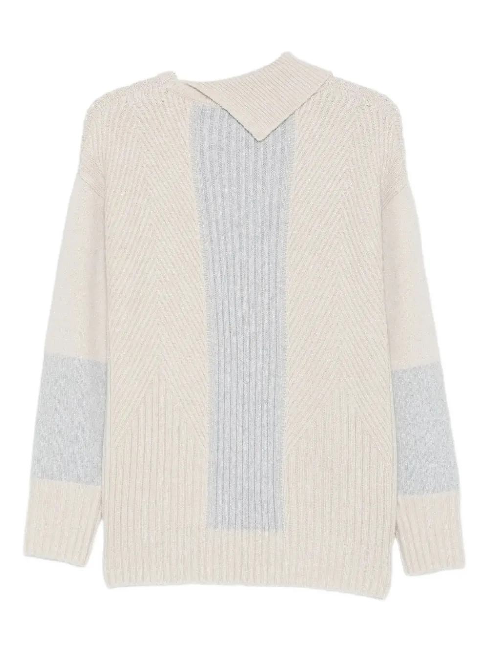 Lorena Antoniazzi Pattern Collared Sweater In Neutral