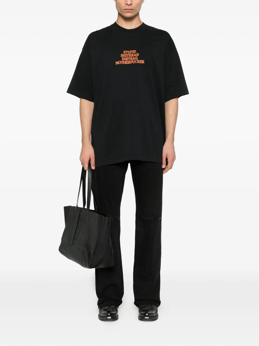 VETEMENTS text-print T-shirt - Zwart