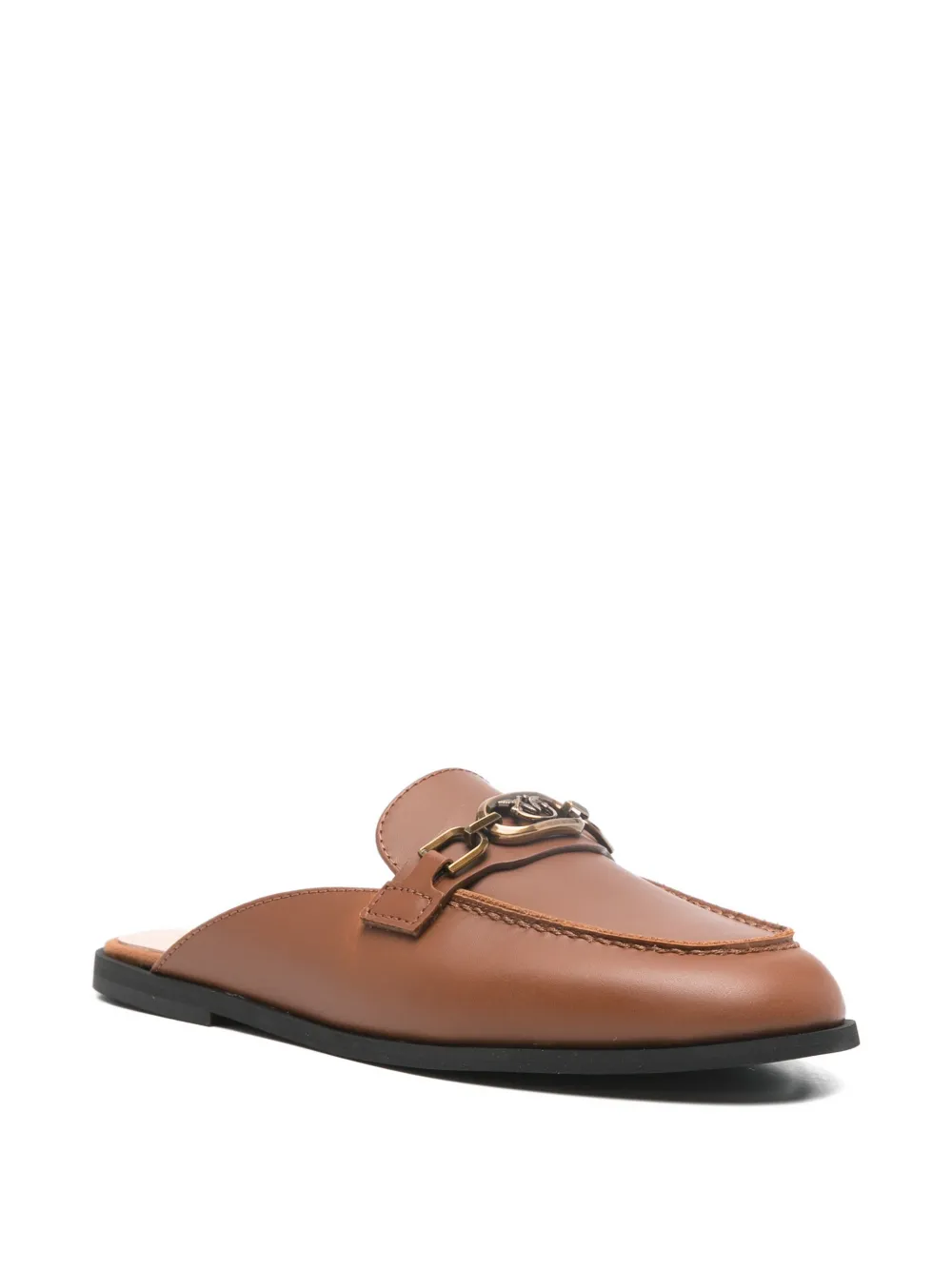 PINKO Muiltjes met logo-ketting Bruin