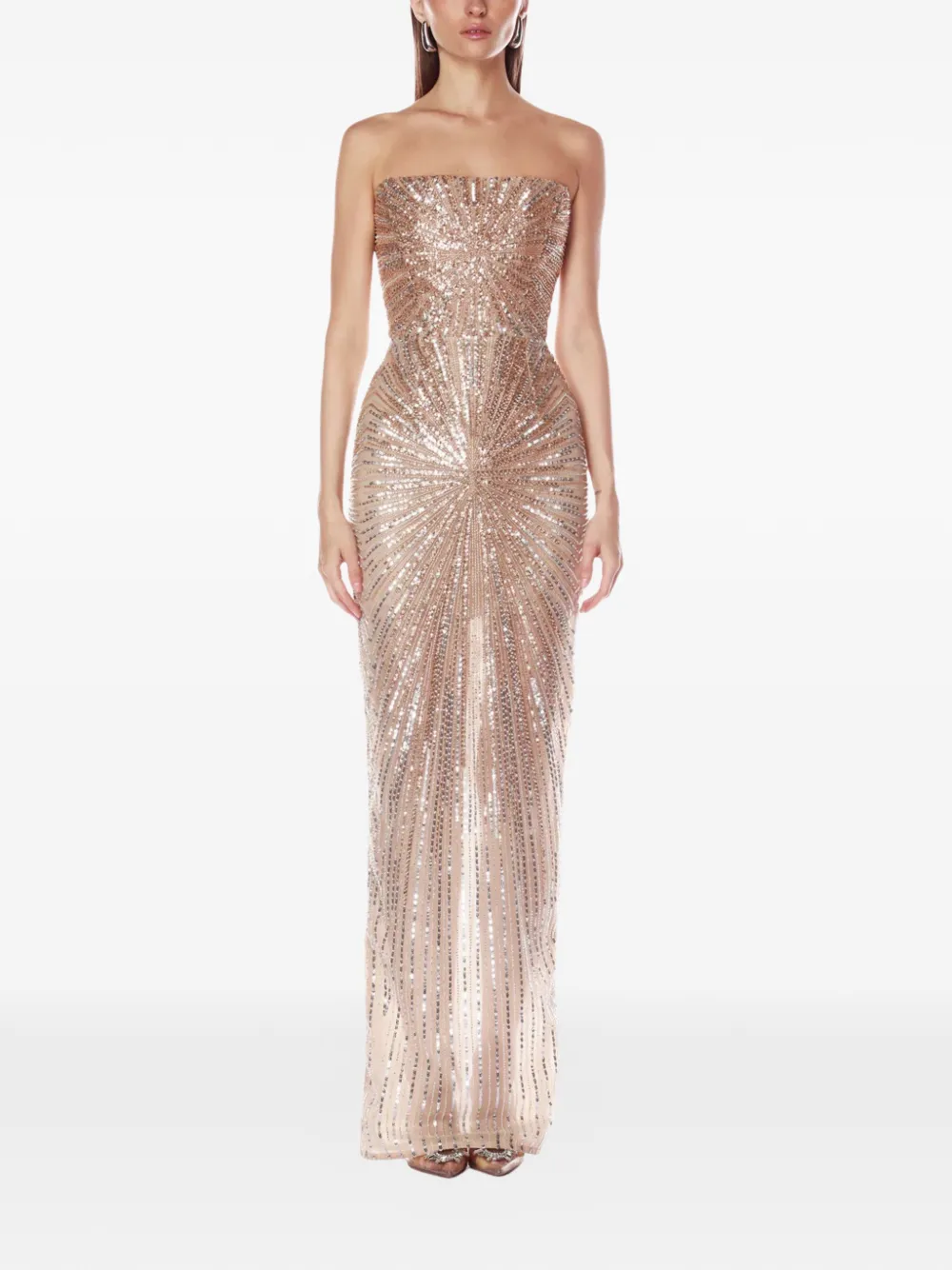 Bronx and Banco Dahlia strapless maxi dress - Beige