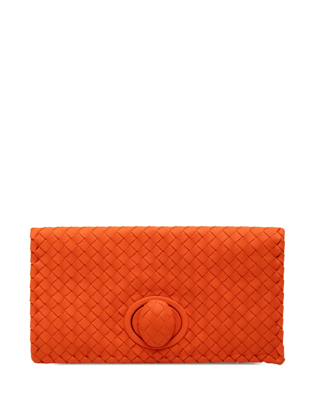 Bottega Veneta Pre-Owned 2012-2025 Nappa Intrecciato Turn Lock clutch bag - Arancione