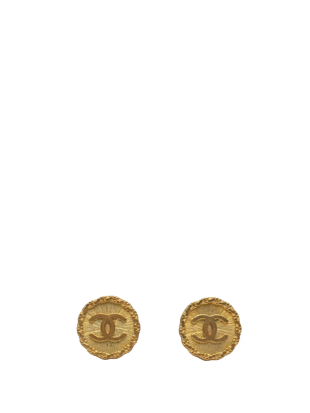CHANEL Pre-Owned Orecchini tondi CC a clip con placcatura oro 1995