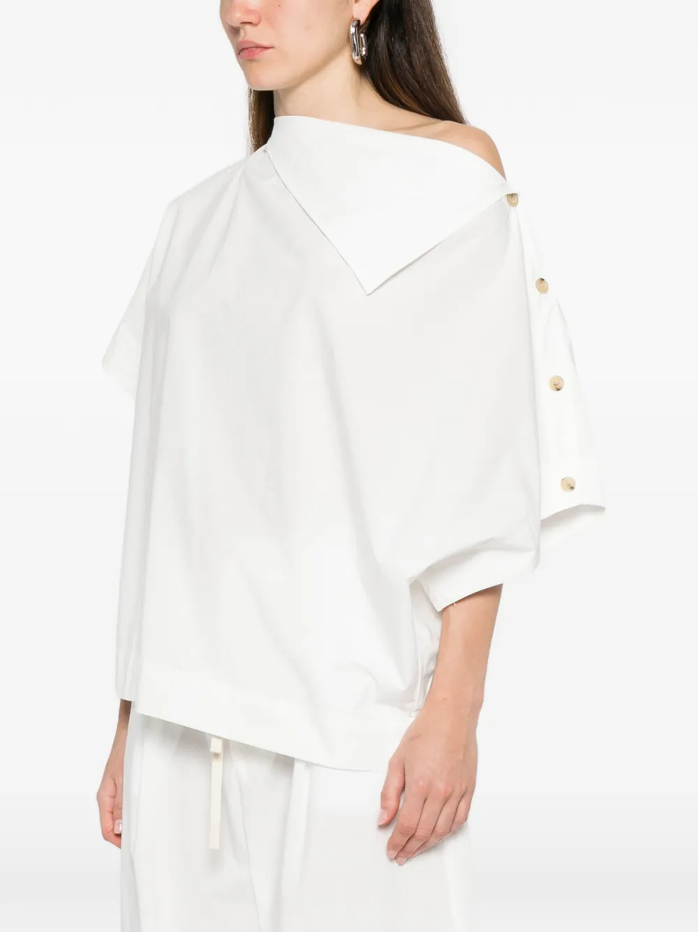Issa Button Short-Sleeve Blouse