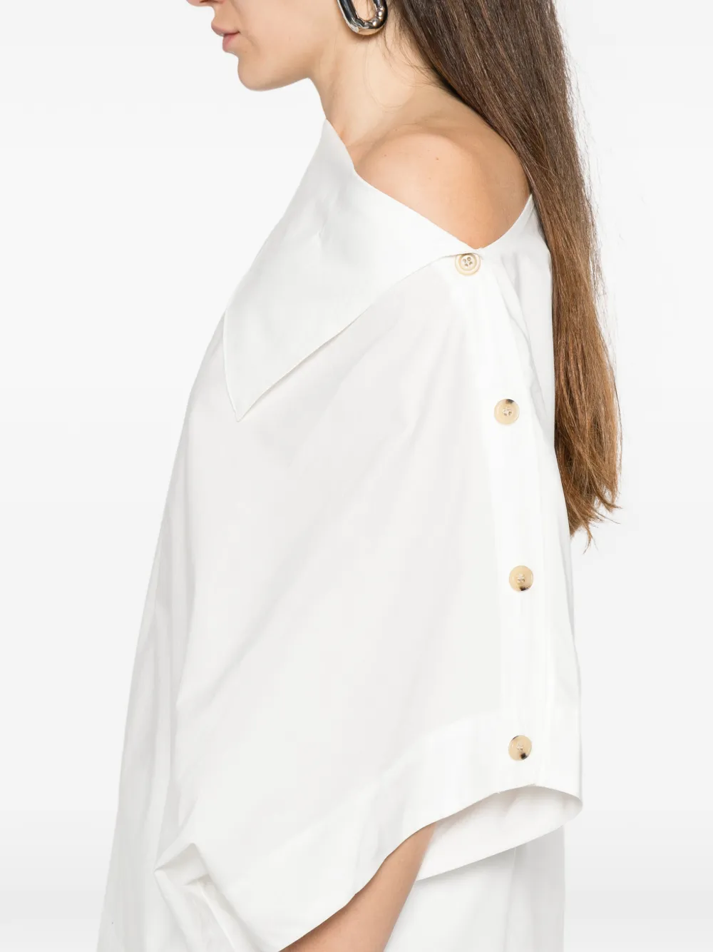 Issa Button Short-Sleeve Blouse