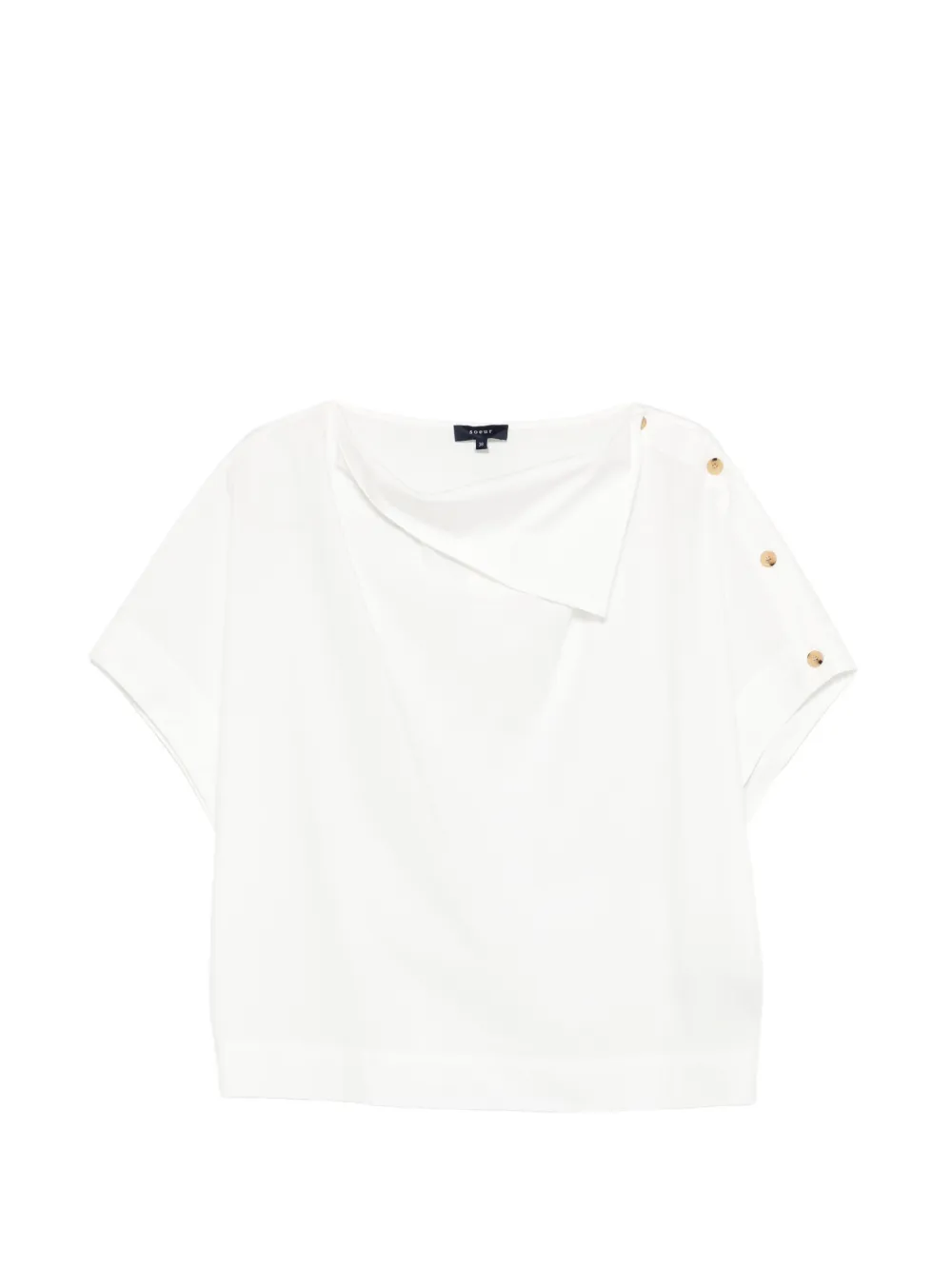 Soeur Issa button short-sleeve blouse - Bianco
