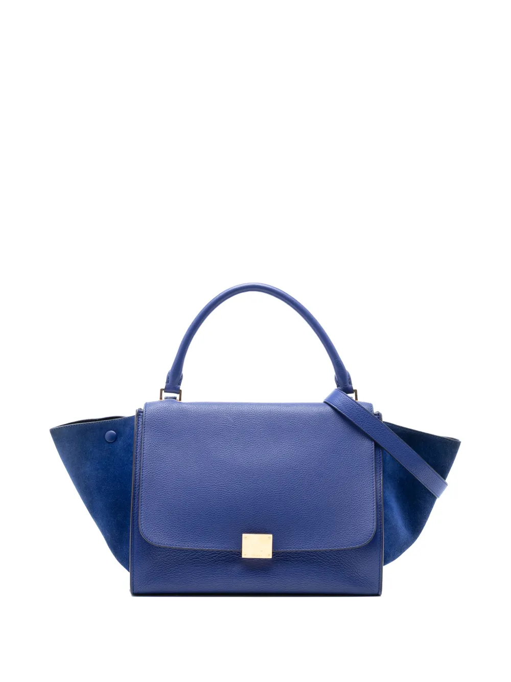 Celine Pre-Owned 2013 Medium Calfskin and Suede Trapeze satchel - Blu