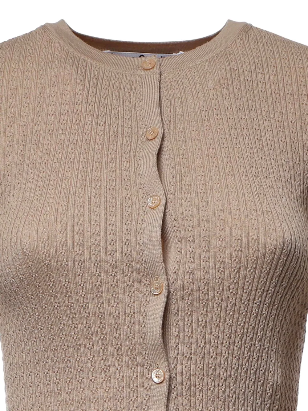 Acne Studios Pointelle gebreid vest met chevron mouwen Beige