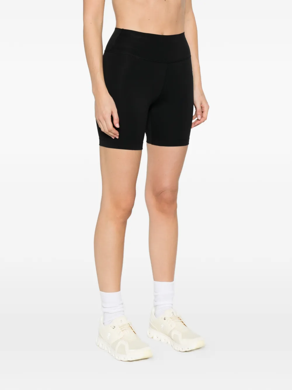 Sporty And Rich Srhwc High-waisted Logo Shorts In Black