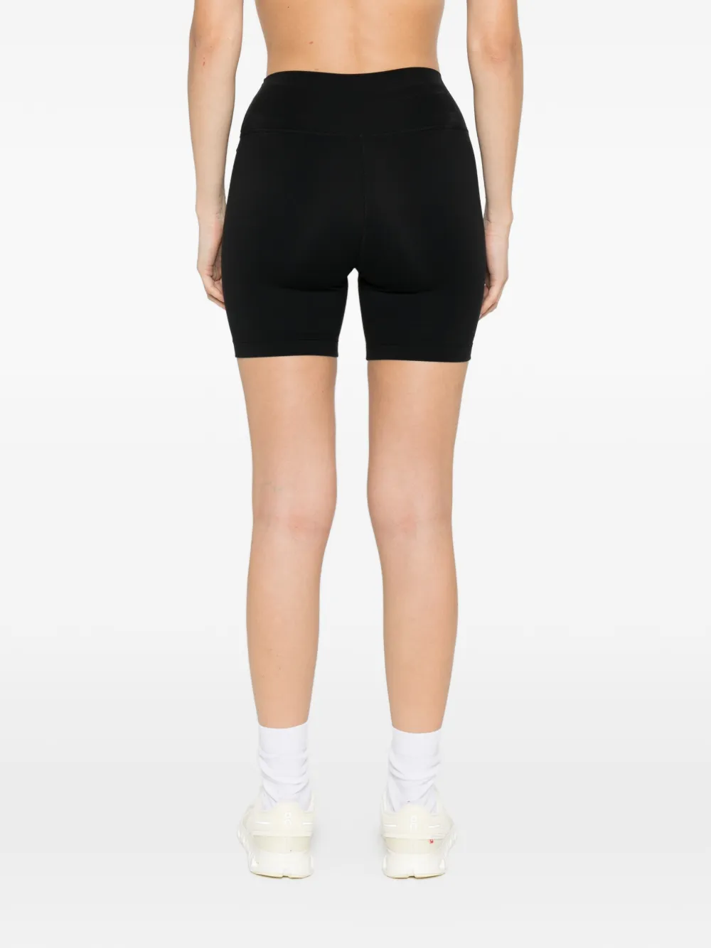 Sporty And Rich Srhwc High-waisted Logo Shorts In Black