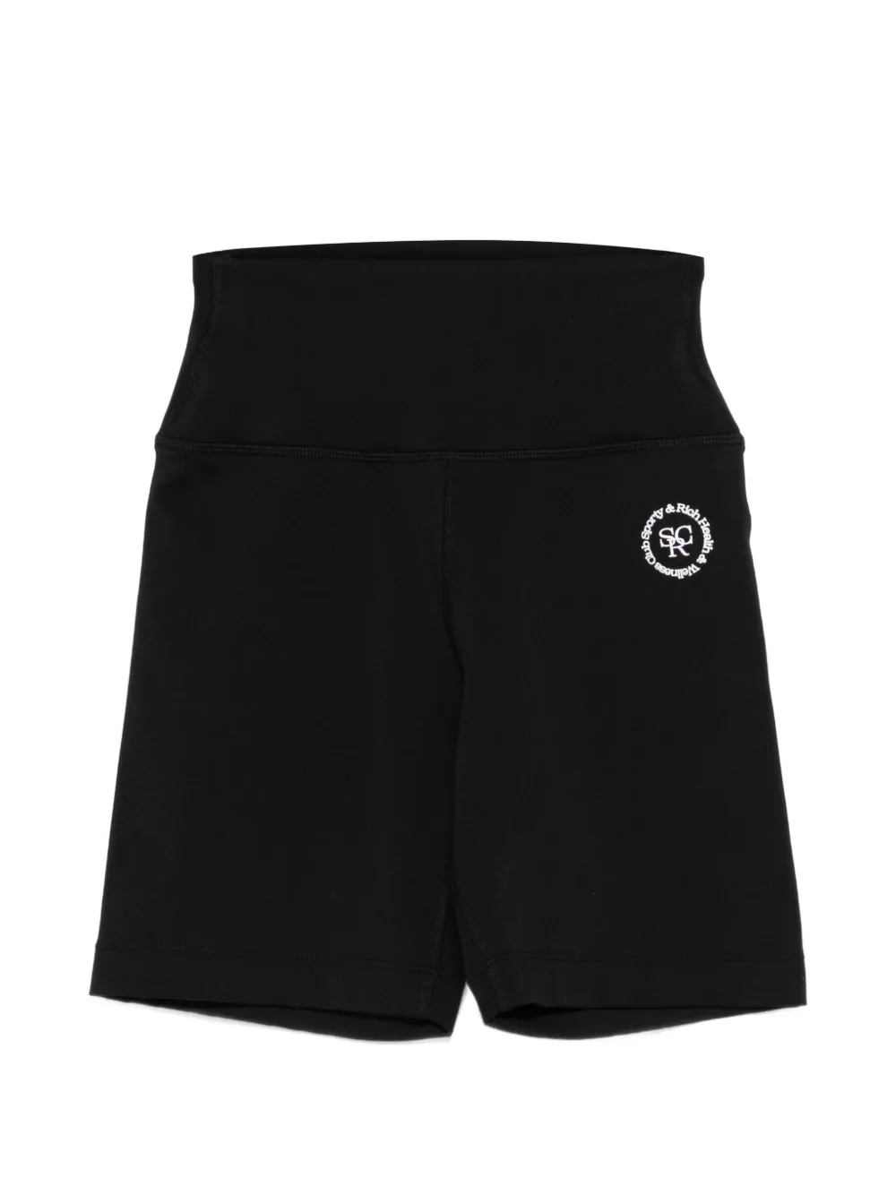 Sporty And Rich Srhwc High-waisted Logo Shorts In Black