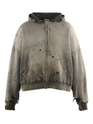 SAINT MXXXXXX x Alexis Ross Alx Distressed graphic-print Hoodie 