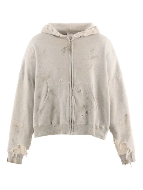 SAINT MXXXXXX hoodie zippé à effet usé