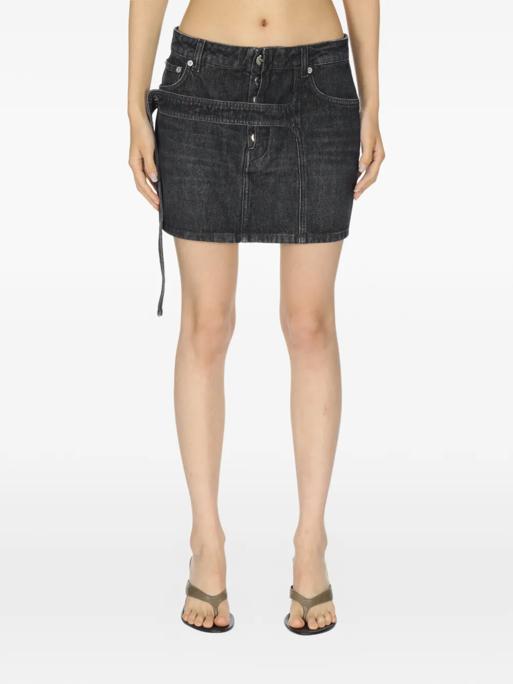 Jean Paul Gaultier Mini-rok met lage taille Zwart