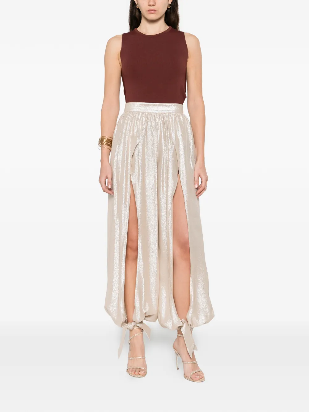 Taller Marmo tie-cuff trousers - Beige