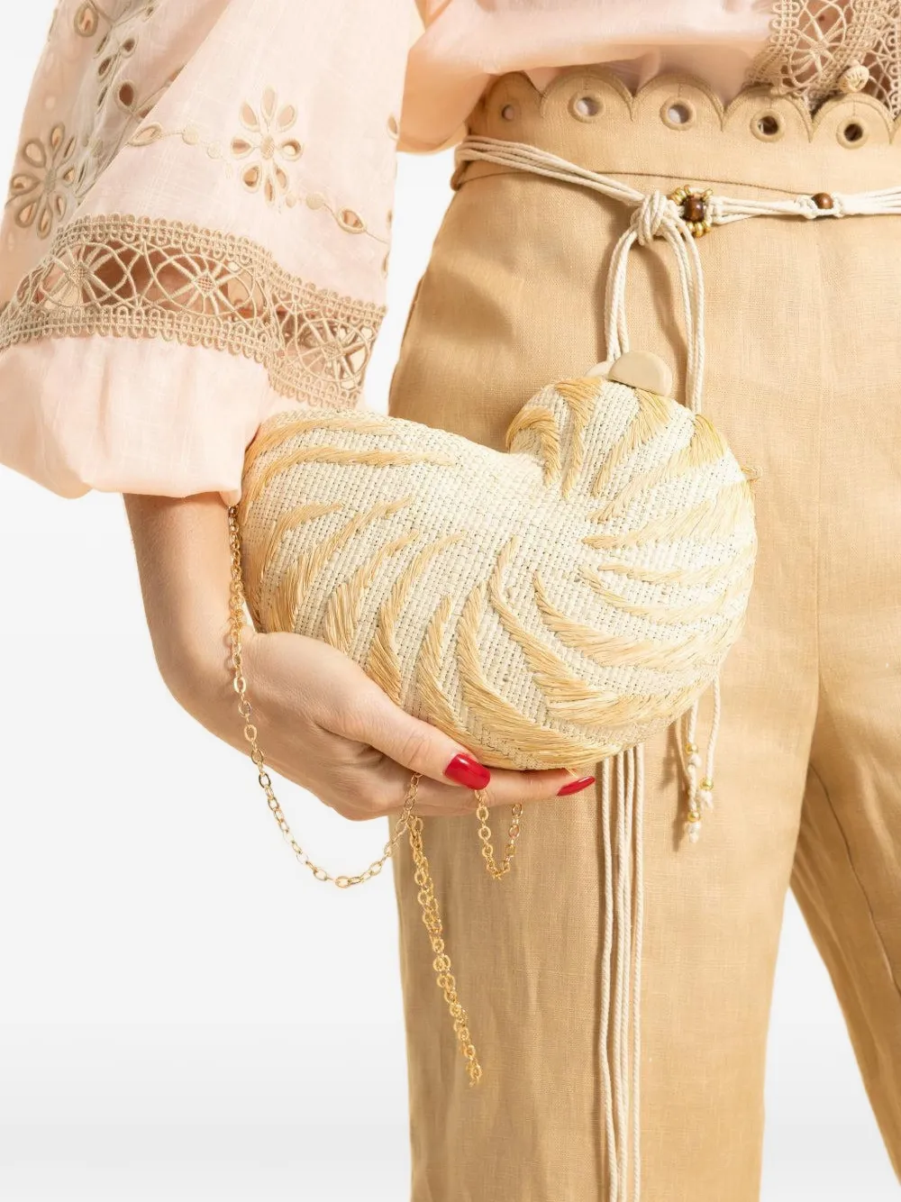  Poolside Anna Chain Clutch - Neutrals 
