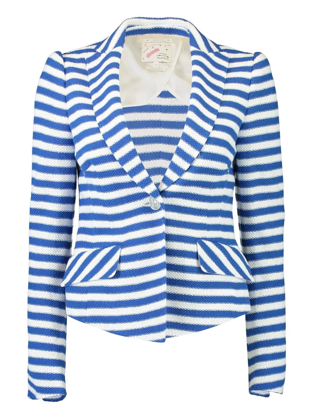 MAISON COMMON striped one-button jacket - Blu