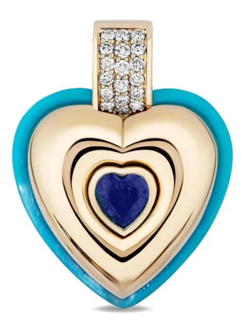 Mason and Books multi-stone heart pendant