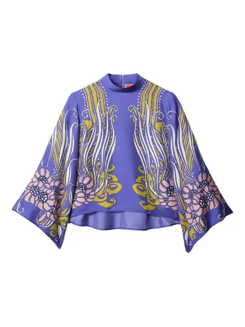La DoubleJ patterned mock-neck top