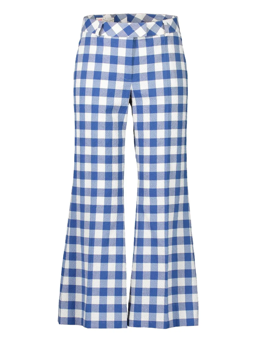 MAISON COMMON flared seersucker trousers - Blu