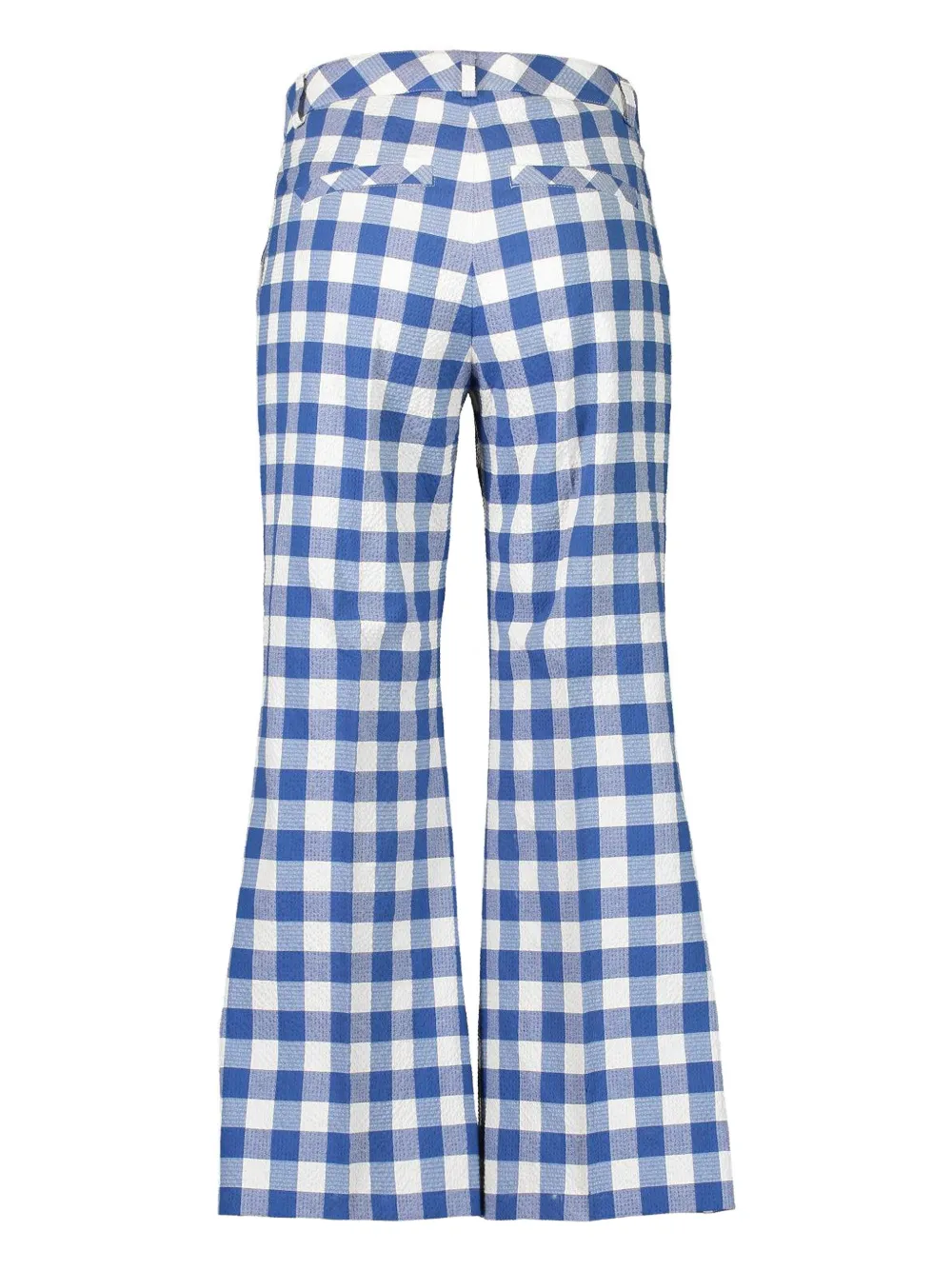 MAISON COMMON flared seersucker trousers - Blauw