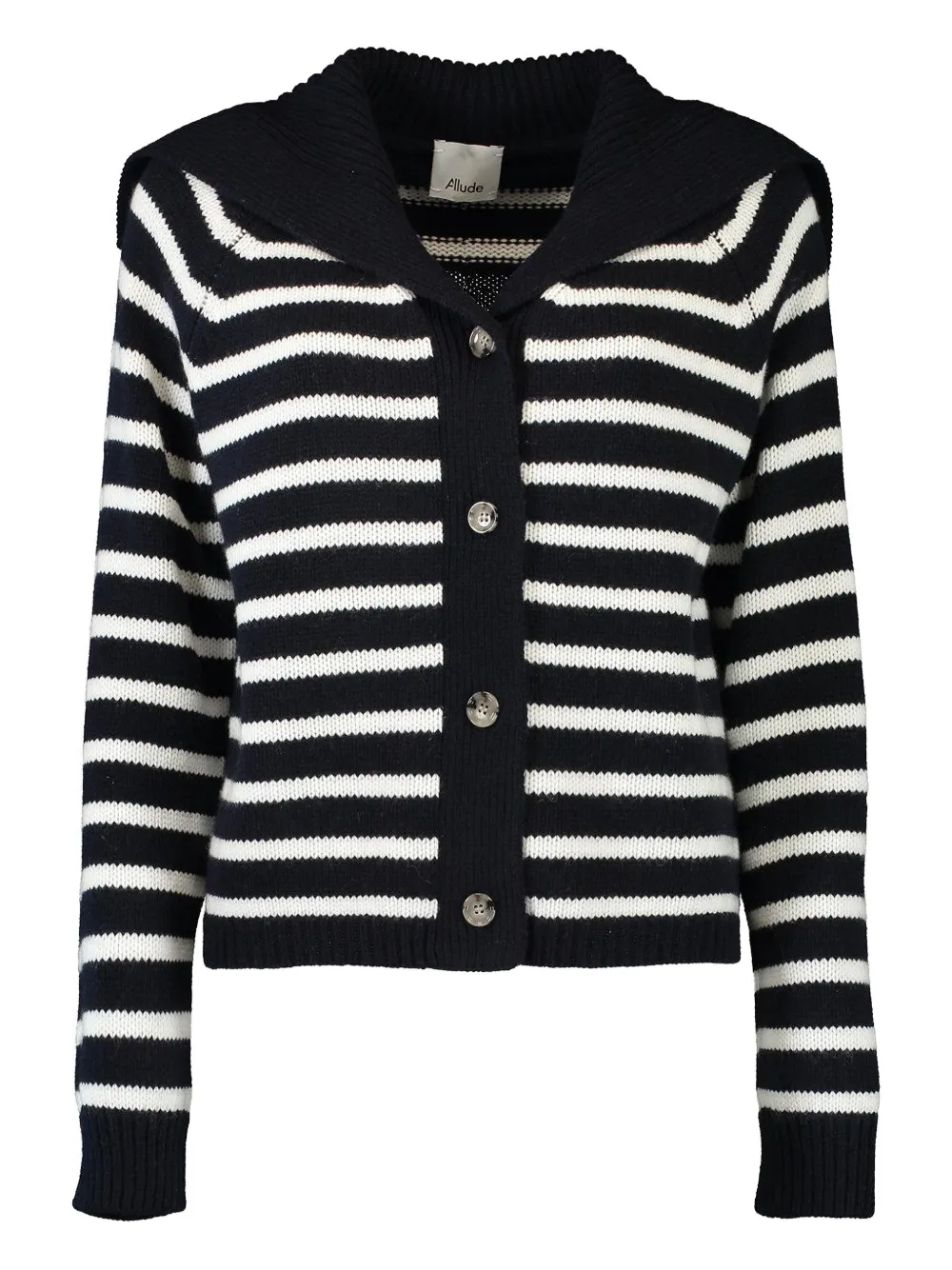 Allude striped buttoned cardigan - Nero