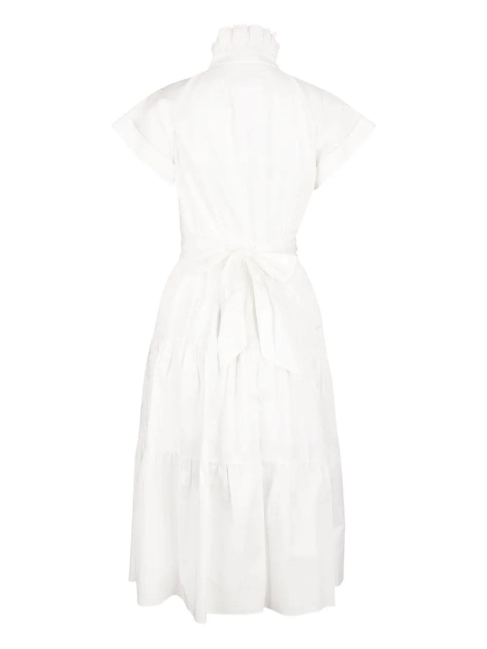 Christy Lynn Jonah midi-jurk met ceintuur en ruches Wit