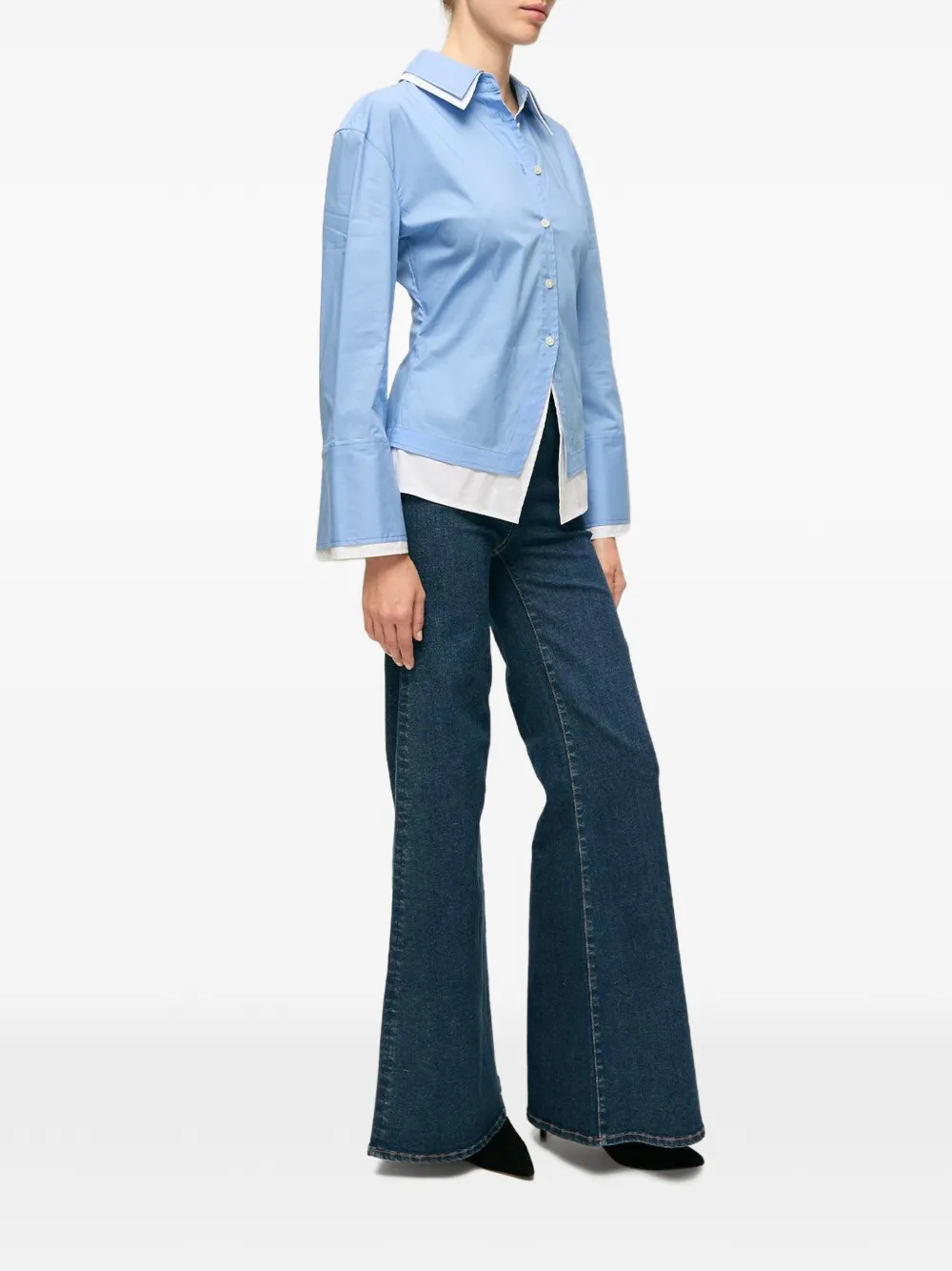  Veronica Beard Bonnie Collared Shirt - Blue 