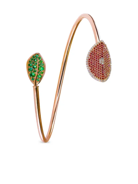 FULLORD leaf multi-stone bracelet