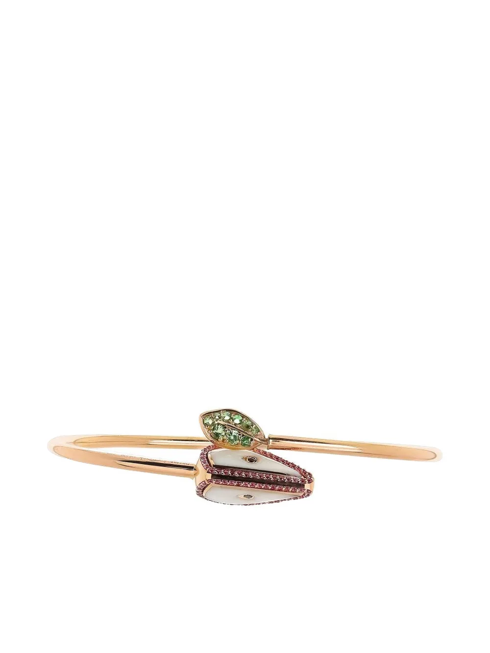 FULLORD diamond sapphire tsavorite leaf bracelet - Oro