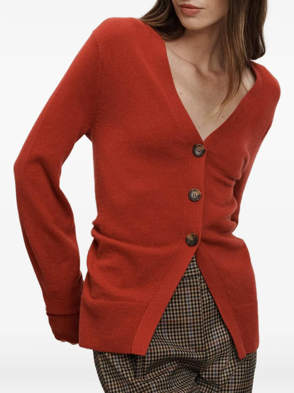 Veronica Beard Lamotte vest met knopen en V-hals Rood