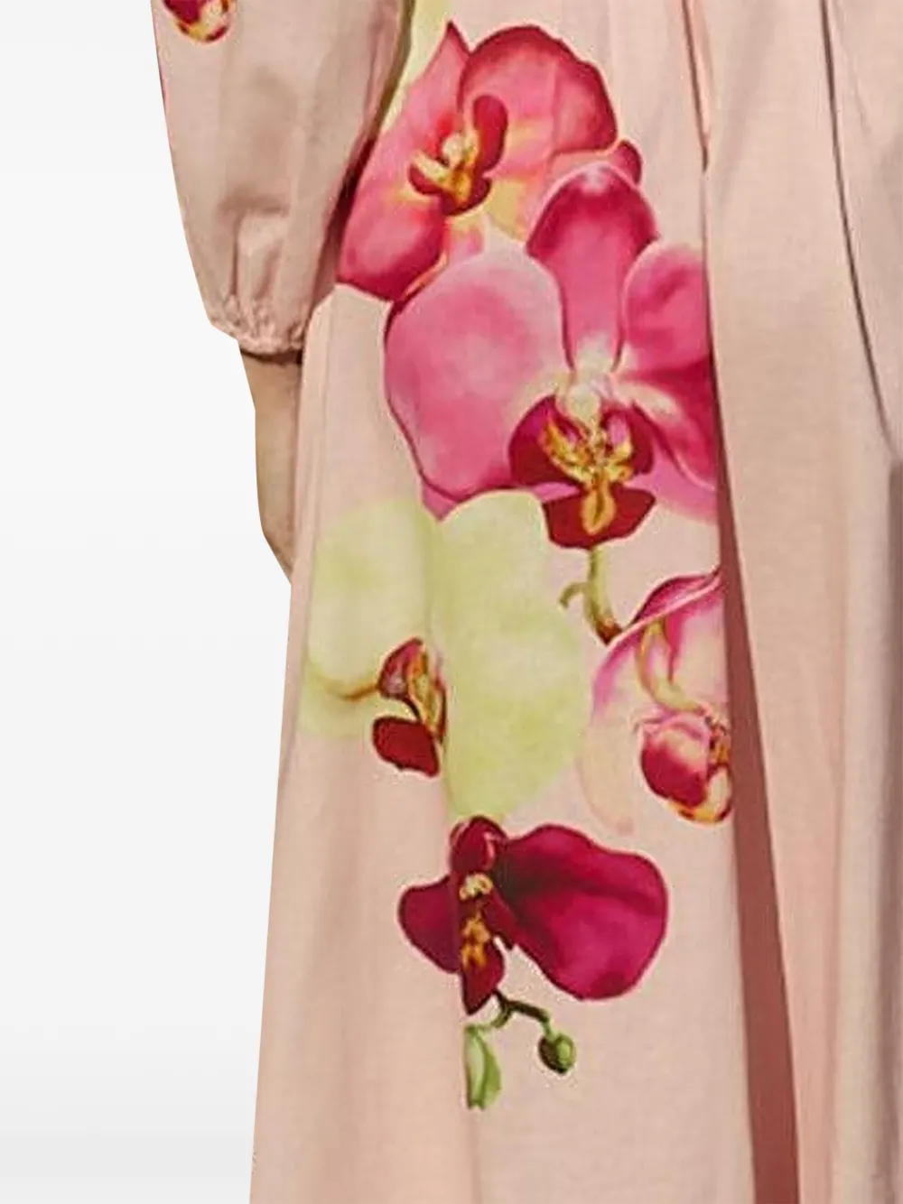 Aston Studio Lucille floral belted midi dress - Roze