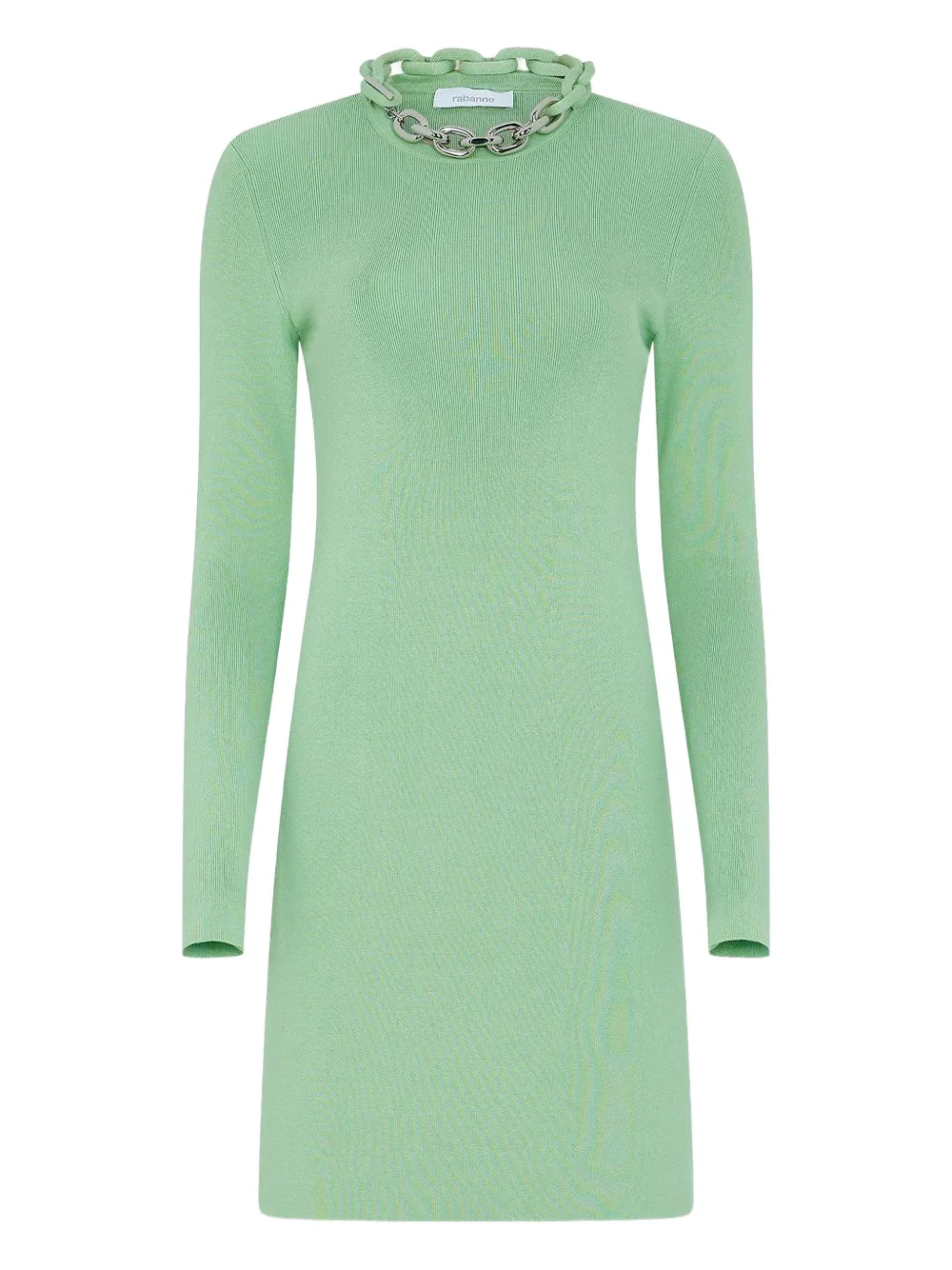 Rabanne long-sleeve chain-detail dress - Verde