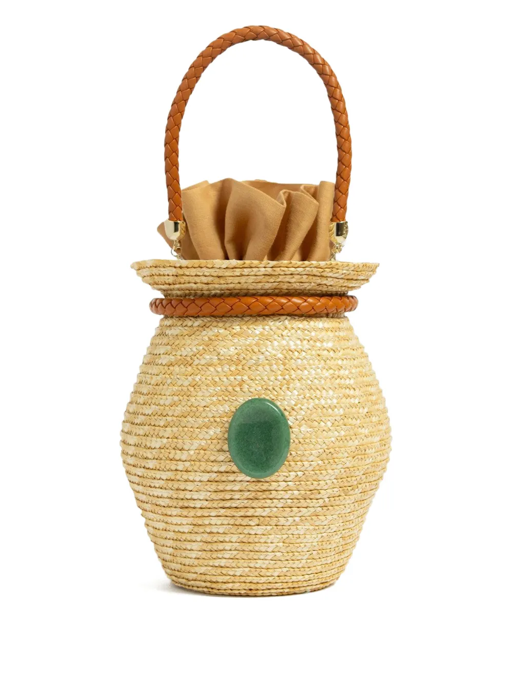Le Nine woven top-handle tote bag - Toni neutri