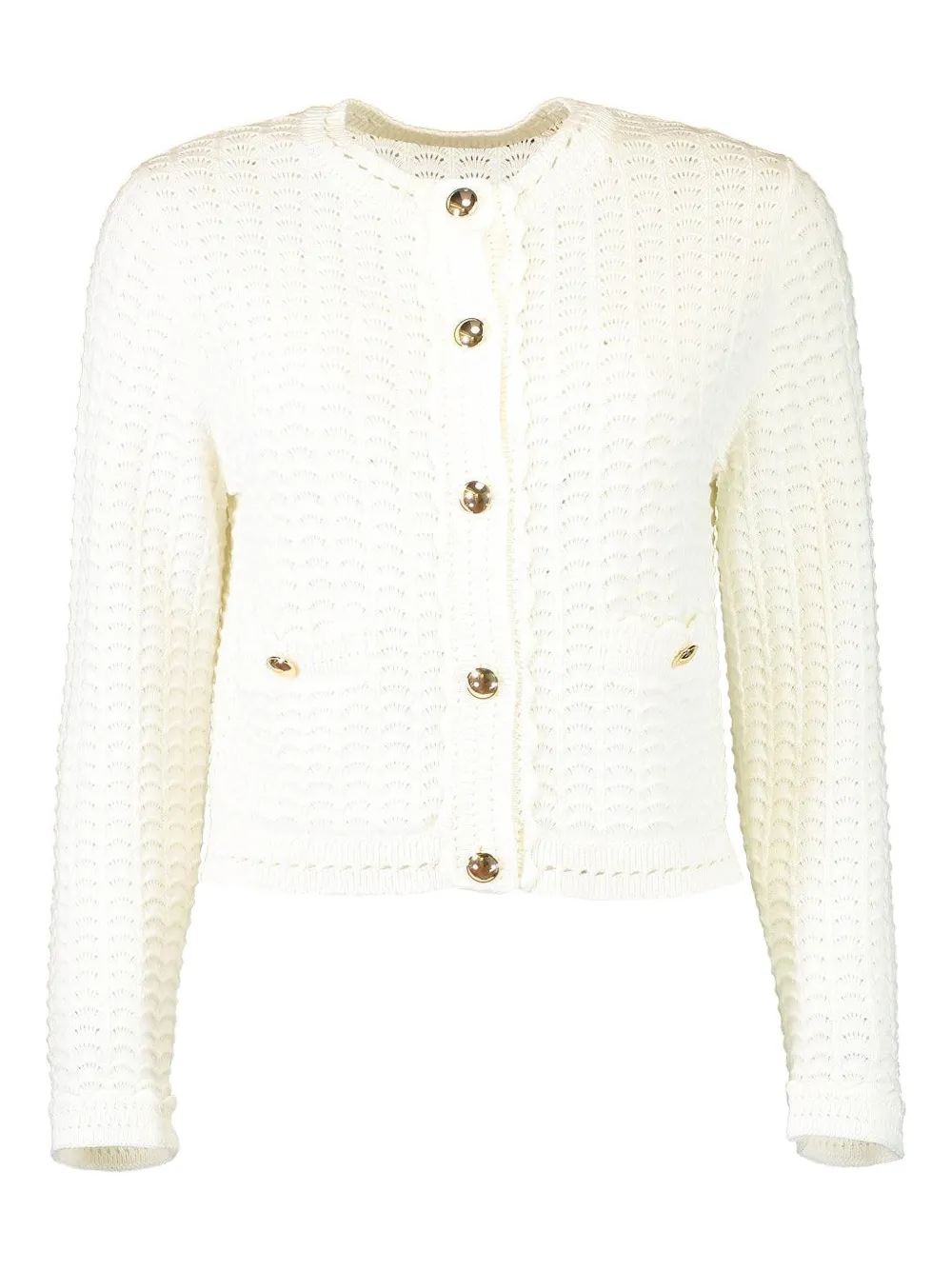 Monique Lhuillier buttoned stitch cardigan - Weiß