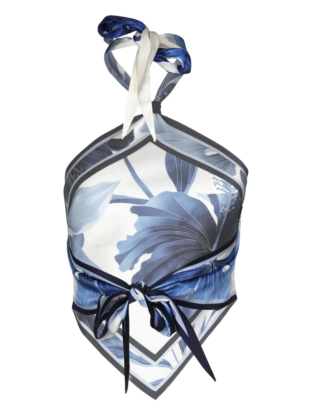 Retrofete Jamie floral-print scarf top - Blauw