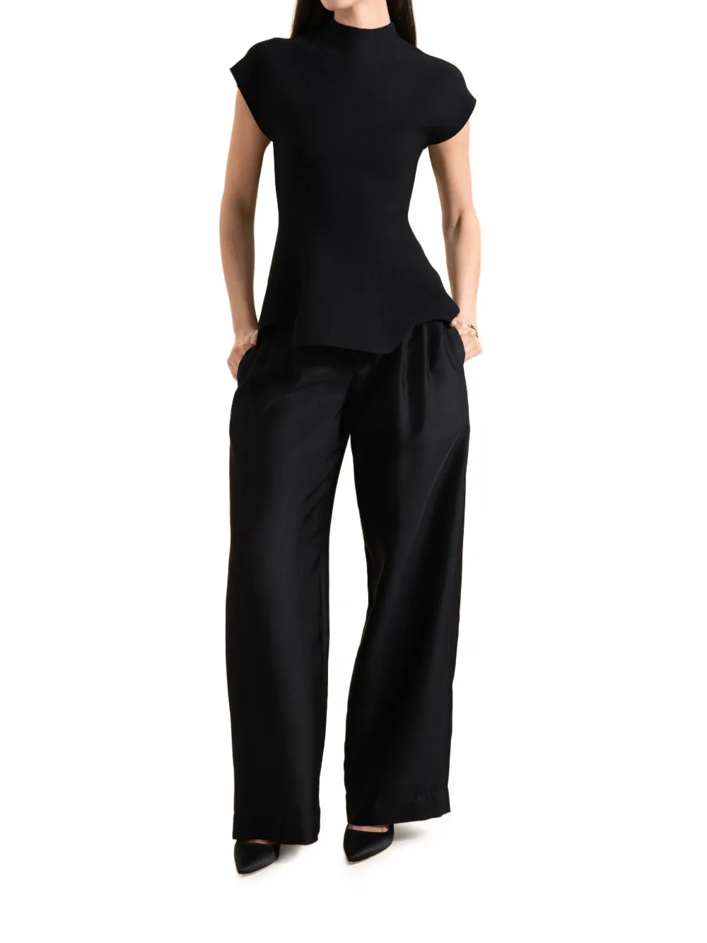 STAUD pleated trousers - Zwart