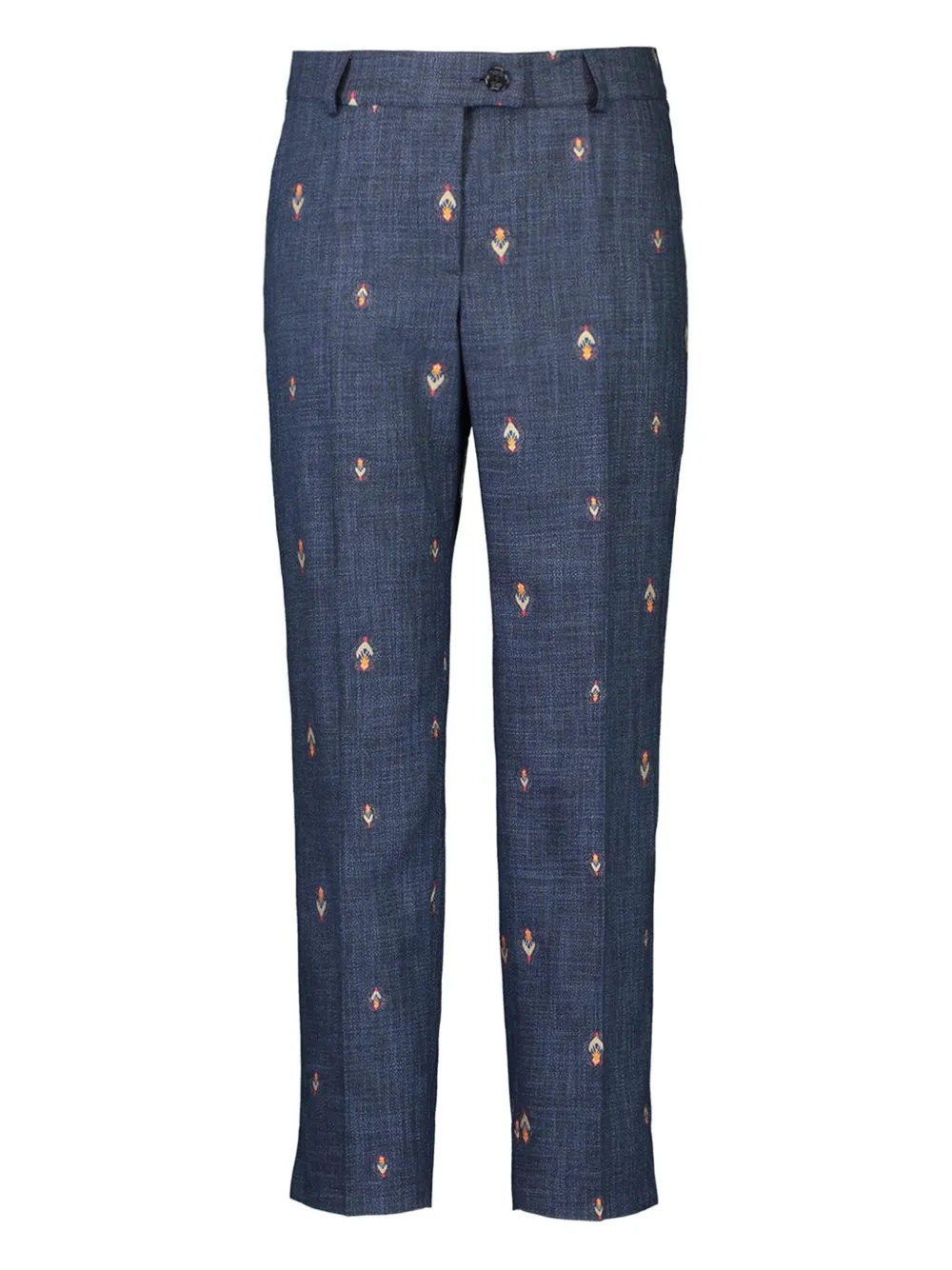 MAISON COMMON tulip-embroidered trousers - Blu