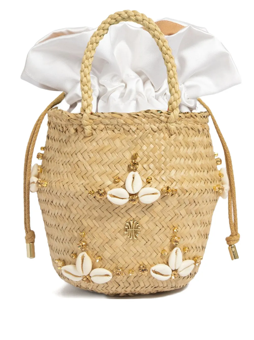 Le Nine seashell-embellished bucket bag - Toni neutri