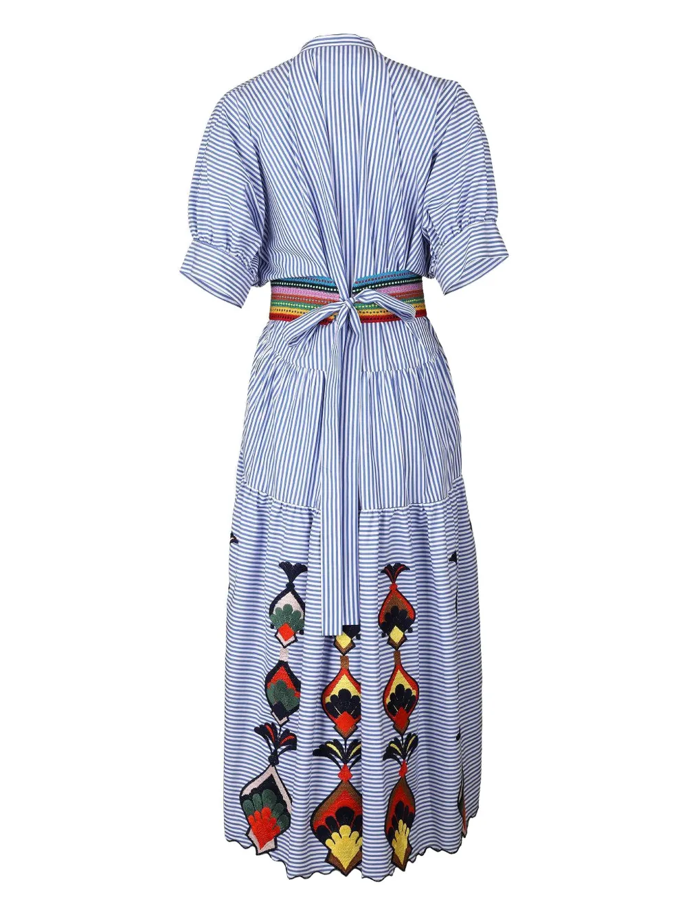 MAISON COMMON stripe-pattern midi dress - Blauw