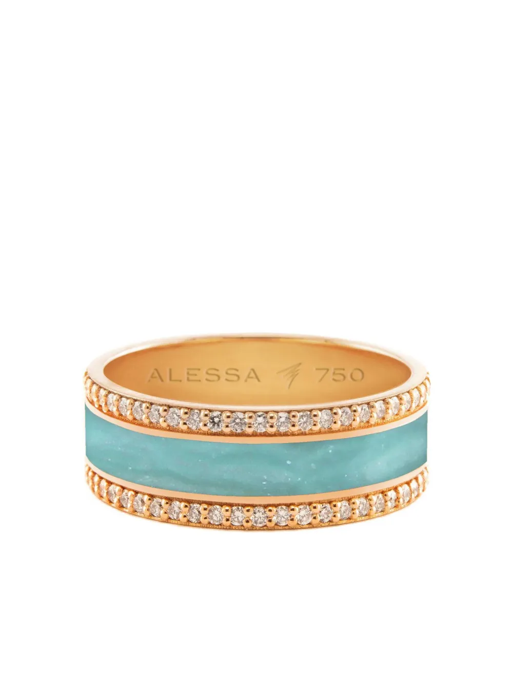 Alessa Jewelry diamond border ring - Oro