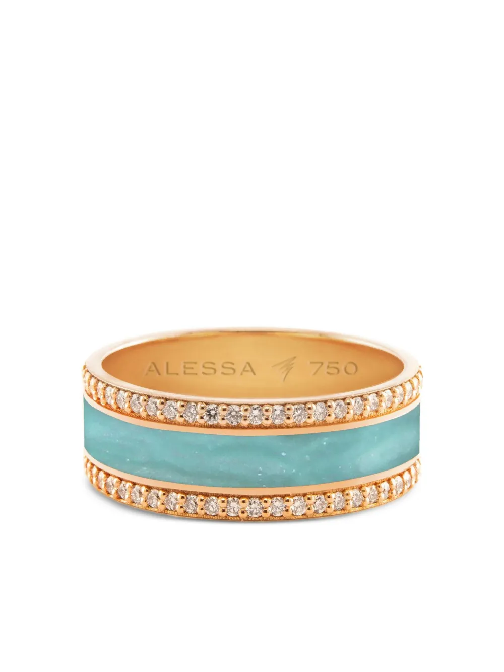 Alessa Jewelry diamond border ring - Oro