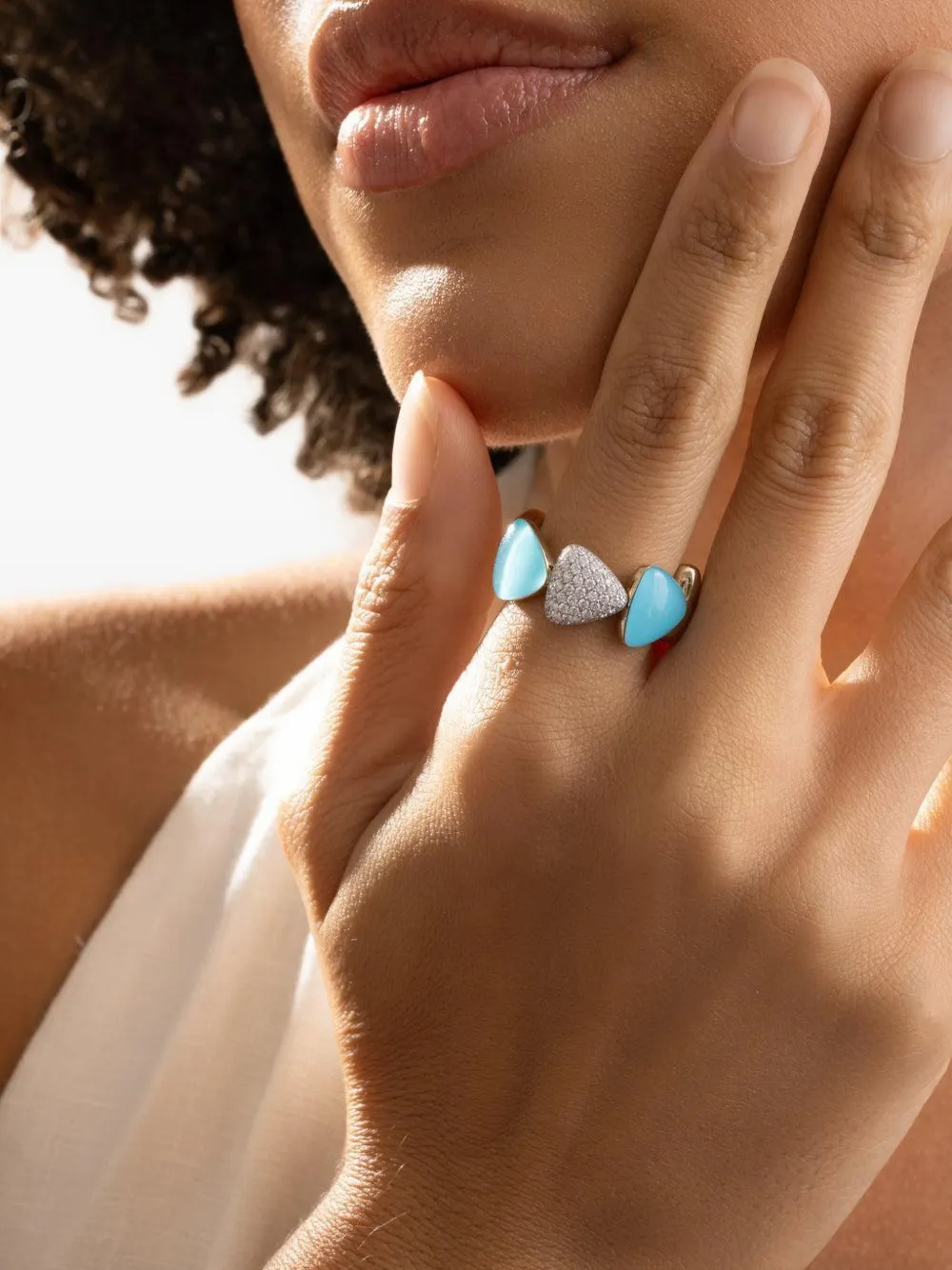  Vhernier Freccia Multi-stone Ring - Gold 