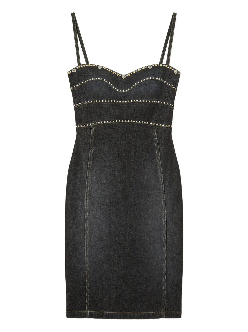 Versace embellished denim dress - Blu